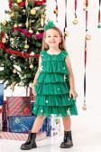 Beniizle Kartanesi Detaylı Tokalı Kız Çocuk Noel Elbise