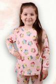 Beniizle Kedi Desenli %100 Pamuk Kız Çocuk Pijama Takım