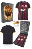 Galatasaray Orijinal Lisanslı 2024/25 Alternatif Siyah Taraftar Forma Spor Bileklik Set Ahşap Kutu
