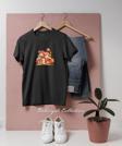 Oversize Canlı Sonbahar Evleri Sahnesi Tasarımlı Unisex T-Shirt