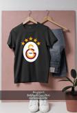Oversize Galatasaray 5 Yıldızlı Logo  Tasarımlı Unisex T-Shirt