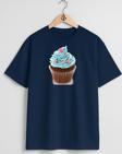 Oversize Cupcake Göğüs Tasarımlı Unisex T-Shirt