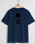 Oversize Bıyık Silindir Şapka Gözlük Papyon Göğüs Tasarımlı Unisex T-Shirt