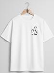 Oversize Orta Parmak Görsel Cep ve Sırt Tasarımlı Unisex T-Shirt