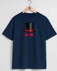 Oversize Sihirbaz Şapkası Ve Papyon Göğüs Tasarımlı Unisex T-Shirt