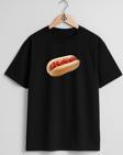 Oversize Sosisli Hotdog Göğüs Tasarımlı Unisex T-Shirt