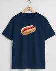 Oversize Sosisli Hotdog Göğüs Tasarımlı Unisex T-Shirt
