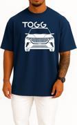 Oversize Togg T10x Yerli Oto Göğüs Tasarımlı Unisex T-Shirt