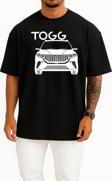 Oversize Togg T10x Yerli Oto Göğüs Tasarımlı Unisex T-Shirt