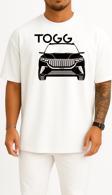 Oversize Togg T10x Yerli Oto Göğüs Tasarımlı Unisex T-Shirt