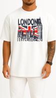 Oversize London - Londra Göğüs Tasarımlı Unisex T-Shirt