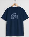 Oversize 3 Adet Buz Küpü Göğüs Tasarımlı Unisex T-Shirt