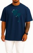 Oversize Los Angeles Şehir Haritası Göğüs Tasarımlı Unisex T-Shirt
