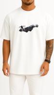 Oversize Airbus A400m Uçak Göğüs Tasarımlı Unisex T-Shirt