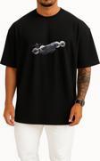 Oversize Airbus A400m Uçak Göğüs Tasarımlı Unisex T-Shirt