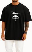 Oversize B2 Stealth Bomber Savaş Uçağı Göğüs Tasarımlı Unisex T-Shirt