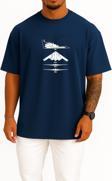 Oversize B2 Stealth Bomber Savaş Uçağı Göğüs Tasarımlı Unisex T-Shirt