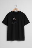 Oversize Wednesday Addams Morticia Addams Thing Drawing Göğüs Tasarımlı Unisex T-Shirt