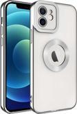 iPhone 12 Uyumlu Kamera Korumalı Logo Yeri Açık Lazer Lesim Silikon Kılıf
