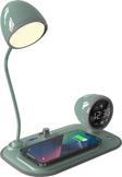 S-Lİnk Telefon Uyumlu Hİzlİ Şarj 15W Ayarlanabilir Led İşİklİ Lcd Ekran Double Alarmlİ Masa Lambasİ Sl-Cw21