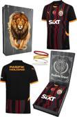 Galatasaray Orijinal Lisanslı 2024/25 Alternatif Siyah Forma Spor Bileklik Set Hediyelik Ahşap Kutu