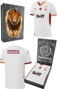 Galatasaray Orijinal 2024/25 5 Yıldızlı Beyaz Deplasman Forma Aslan Baskılı Hediyelik Ahş