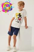 Minnie Mouse Lisanslı D4883 Beyond T-Shirt ve Şort Alt Üst Erkek Çocuk Takımı