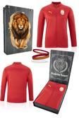 Galatasaray Orijinal Lisanslı Tam Fermuarlı Antrenman Üst Kırmızı Sweat + Silikon Bileklik  Set