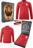 Galatasaray Orijinal Lisanslı Tam Fermuarlı Antrenman Üst Kırmızı Sweat + Silikon Bileklik  Set