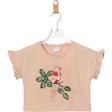 KUŞ BASKILI CROP TSHIRT Bej