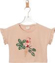 KUŞ BASKILI CROP TSHIRT Bej