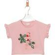KUŞ BASKILI CROP TSHIRT Gül Kurusu