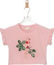 KUŞ BASKILI CROP TSHIRT Gül Kurusu