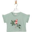 KUŞ BASKILI CROP TSHIRT Mint Yeşili