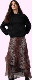Kadın Maxi Kloş Animal Desenli Etek Astarlı Polyester Günlük Stil Yaz Aylarının Vazgeçilmezi