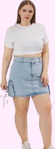 Kadın Denim Etek Yüksek Bel A line Düz Desen Pamuklu Günlük Kombinler Yaz Aylarının Vazgeçilmezi