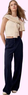 Kadın Geniş Paça Uzun Pantolon Düz Desen Wide Leg Yüksek Bel Günlük Yaz Aylarının Vazgeçilmezi