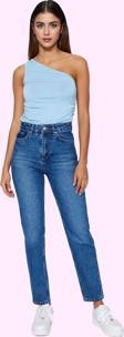 Kadın Yüksek Bel Geniş Paça Mom Jean Denim Pantolon Günlük Stil Yaz Aylarının Vazgeçilmezi