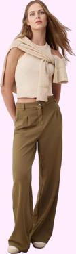 Kadın Geniş Paça Uzun Pantolon Düz Desen Wide Leg Yüksek Bel Günlük Yaz Aylarının Vazgeçilmezi