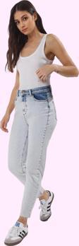 Kadın Yüksek Bel Mom Fit Jean Düz Desen Günlük Kombinler Hafta Sonu Yaz Aylarının Vazgeçilmezi