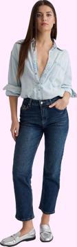 Kadın Yüksek Bel Straight Jean Uzun Boy Denim Günlük Stil Hafta Sonu Yaz Aylarının Vazgeçilmezi