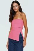Yandan Fermuarlı Krep Örme Straplez Bluz Premium Kalite Modern Stil
