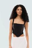 Dokuma Polyester Korse Bluz Fitted Kalıp Kolsuz Crop Şık Görünüm Seçkin Malzeme Konforlu Kesim