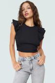 Fitted Crop Bluz Örme Kumaş Büzgülü Kollarla Rahat Şıklık Profesyonel Görünüm Seçkin Malzeme
