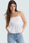 Rahat ve Şık Dacron Crop Bluz Günlük Kombinler İçin Görünüm Mükemmel Uyum Trend Tasarım