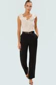 Kolsuz Fitted Örme Bluz Havuz Yaka Crop Boy Polyester Günlük Kullanım İçin Özel Tasarım