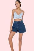 Kadın Yüksek Bel City Short Denim Şort Pamuklu Renk Günlük Kullanım için İdeal Özel Günler