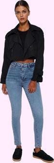 Kadın Skinny Jean Yüksek Bel İncelten Etki Stretch Dokuma Günlük Yaz Aylarının Vazgeçilmezi