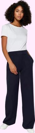 Kadın Regular Yüksek Bel Geniş Paça Pantolon Düz Desen Casual Kış Yaz Aylarının Vazgeçilmezi