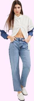Kadın Normal Bel Düz Denim Straight Jean Pantolon Günlük Stil Hafta Sonu Dayanıklı Malzeme